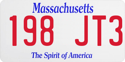 MA license plate 198JT3