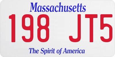 MA license plate 198JT5