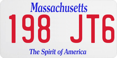 MA license plate 198JT6