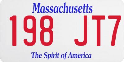 MA license plate 198JT7