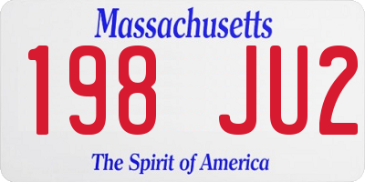 MA license plate 198JU2