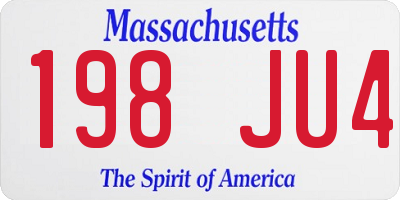 MA license plate 198JU4