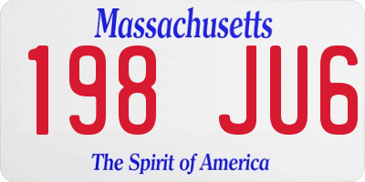 MA license plate 198JU6