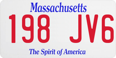 MA license plate 198JV6