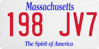 MA license plate 198JV7