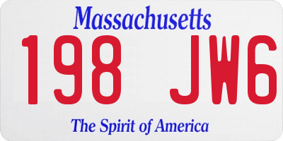 MA license plate 198JW6