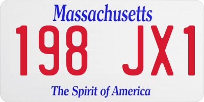 MA license plate 198JX1