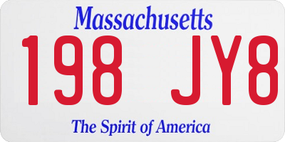 MA license plate 198JY8