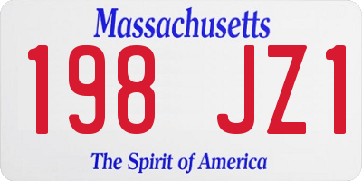 MA license plate 198JZ1