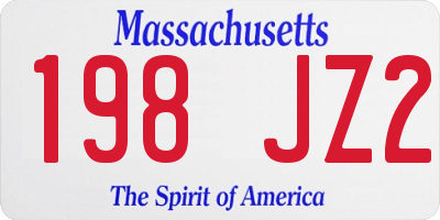 MA license plate 198JZ2