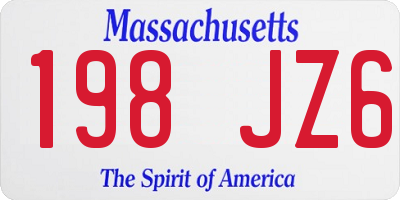 MA license plate 198JZ6