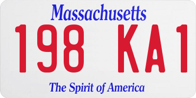 MA license plate 198KA1