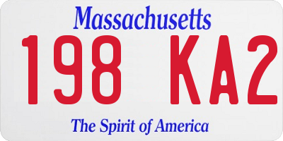 MA license plate 198KA2