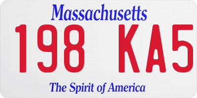 MA license plate 198KA5