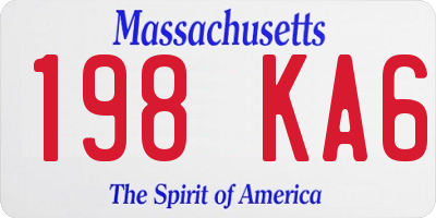 MA license plate 198KA6