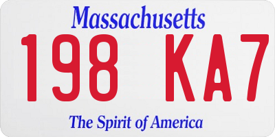 MA license plate 198KA7