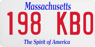 MA license plate 198KB0