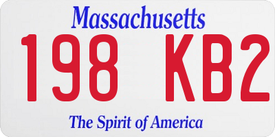 MA license plate 198KB2