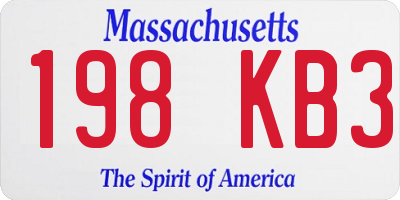MA license plate 198KB3