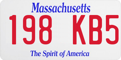 MA license plate 198KB5