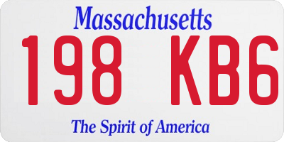 MA license plate 198KB6