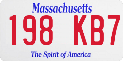 MA license plate 198KB7