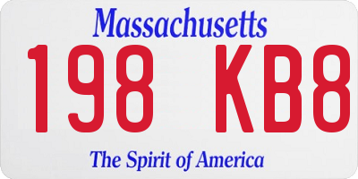 MA license plate 198KB8