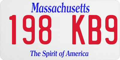 MA license plate 198KB9