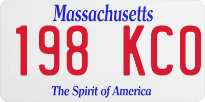 MA license plate 198KC0