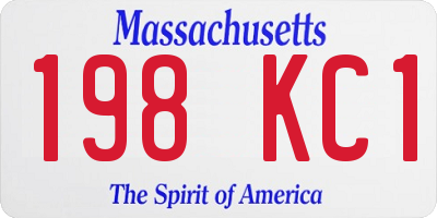 MA license plate 198KC1