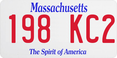 MA license plate 198KC2
