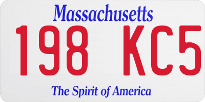 MA license plate 198KC5