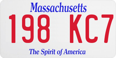 MA license plate 198KC7