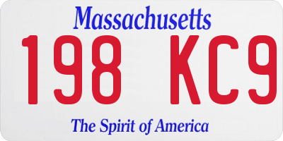 MA license plate 198KC9