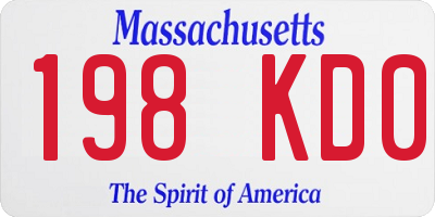 MA license plate 198KD0