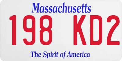 MA license plate 198KD2