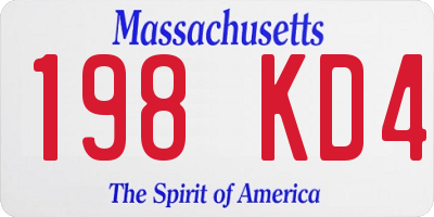 MA license plate 198KD4
