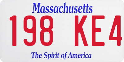 MA license plate 198KE4