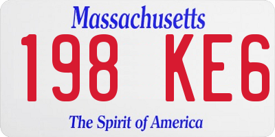 MA license plate 198KE6