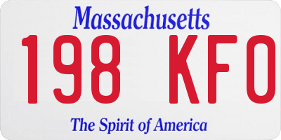 MA license plate 198KF0
