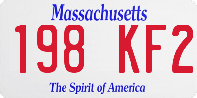 MA license plate 198KF2