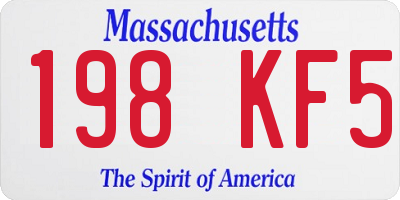 MA license plate 198KF5