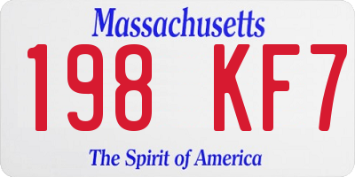 MA license plate 198KF7