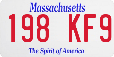 MA license plate 198KF9