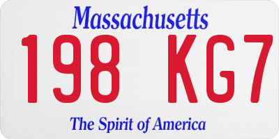 MA license plate 198KG7