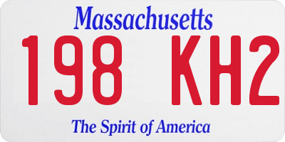 MA license plate 198KH2