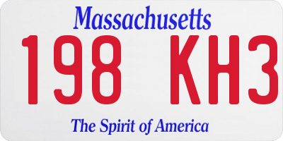 MA license plate 198KH3