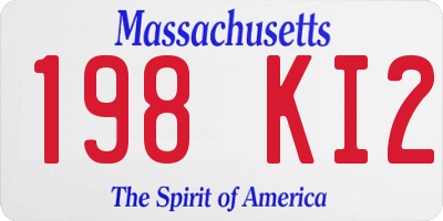 MA license plate 198KI2