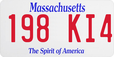 MA license plate 198KI4