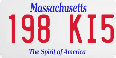 MA license plate 198KI5